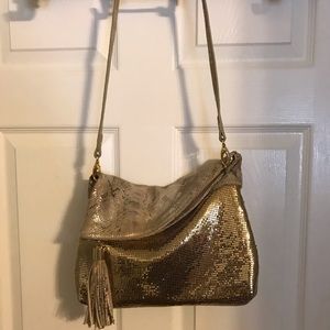 ✨ Whiting & Davis Vintage Gold Shoulder Bag